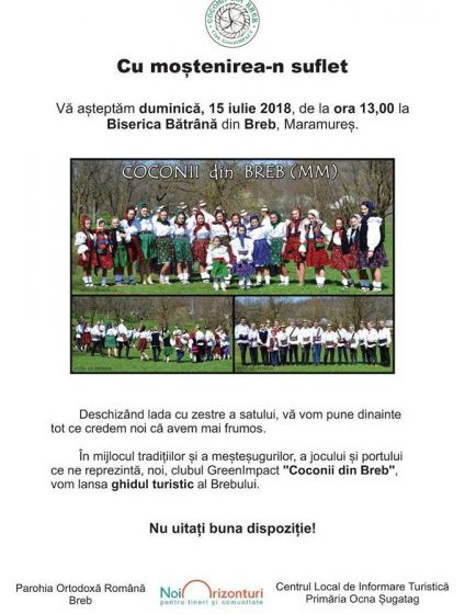 EVENIMENT: Coconii din Breb lansează ghidul turistic al satului