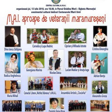 SPECTACOL: Joi, în Sighetu Marmației va avea loc evenimentul cultural ”M.A.I. APROAPE DE VETERANII MARAMUREȘENI”