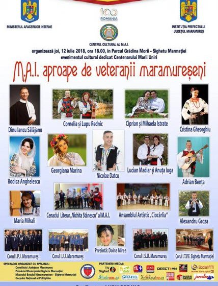 SPECTACOL: Joi, în Sighetu Marmației va avea loc evenimentul cultural ”M.A.I. APROAPE DE VETERANII MARAMUREȘENI” SPECTACOL: Joi, în Sighetu Marmației va avea loc evenimentul cultural ”M.A.I. APROAPE DE VETERANII MARAMUREȘENI”