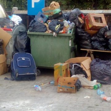 EXASPERANT: Prin unele locuri nu se mai văd pubelele de gunoaiele de lângă ele