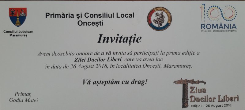 SPECIAL: La Oncești se organizează prima ediție a sărbătorii Ziua Dacilor Liberi SPECIAL: La Oncești se organizează prima ediție a sărbătorii Ziua Dacilor Liberi