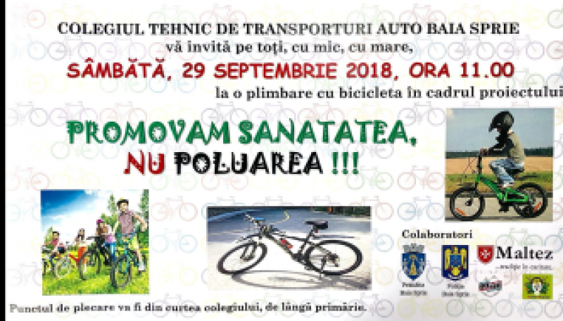 INVITAȚIE LA PEDALAT: ”Promovăm sănătatea, nu poluarea!” INVITAȚIE LA PEDALAT: ”Promovăm sănătatea, nu poluarea!”