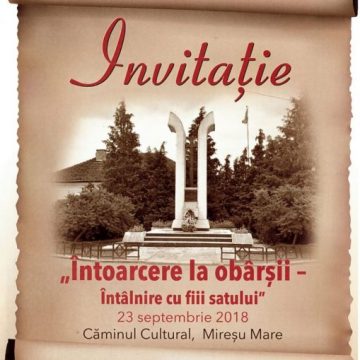 EVENIMENT SĂRBĂTORESC: Întâlnire cu fiii satului la Mireșu Mare