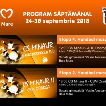 HANDBAL MASCULIN: Două meciuri programate pe sâmbătă