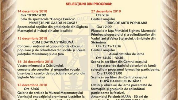 Programul Festivalului Datinilor de Iarnă Marmația
