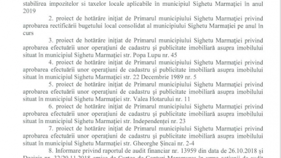 VIDEO | Consiliul Local Sighet se întruneşte în ședință ordinară