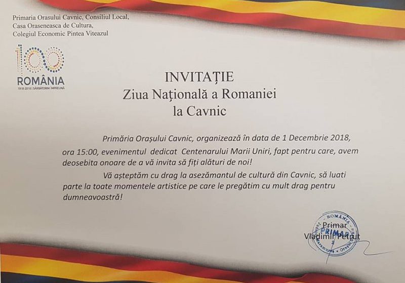 PROGRAM: Scena Marii Uniri va fi refăcută la Cavnic, de 1 Decembrie