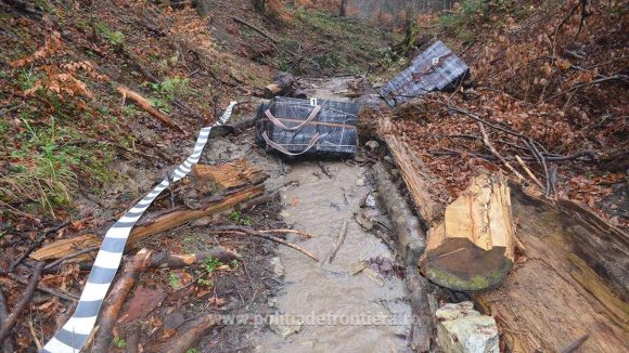 Răsar baxuri cu țigări de contrabandă în pădurile maramureșene Răsar baxuri cu țigări de contrabandă în pădurile maramureșene