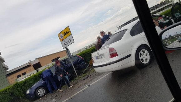 Accident la intrarea în Recea