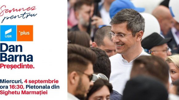 Dan Barna, candidatul Alianței USR Plus la președinție, în Sighetu Marmației și în Baia Mare