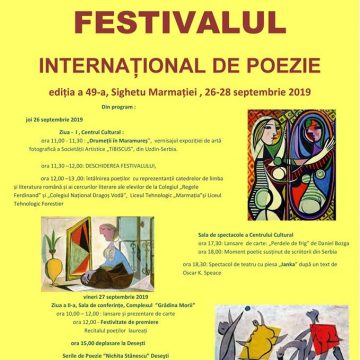 Joi, 26 septembrie a debutat cea de-a 49-a ediție a Festivalului Internațional de Poezie la Sighetu Marmație