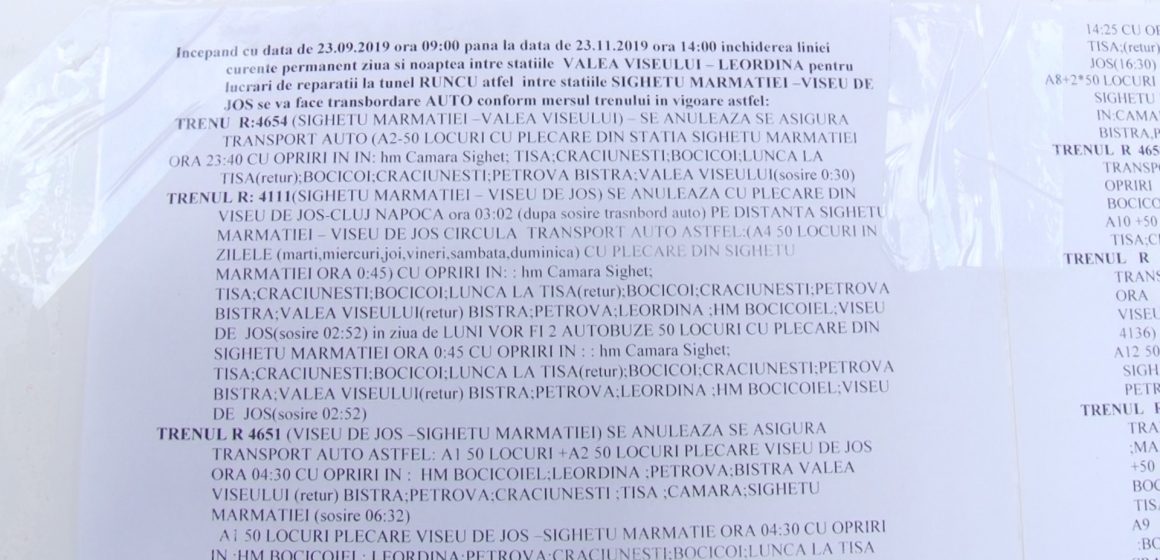 Stația CFR Sighet își anulează toate plecările cu trenul din stație timp de două luni de zile