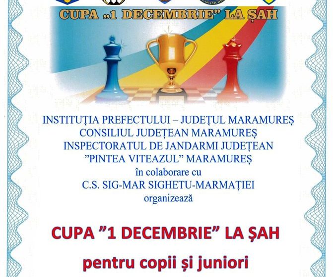 Cupa ”1 Decembrie” la șah pentru copii și juniori