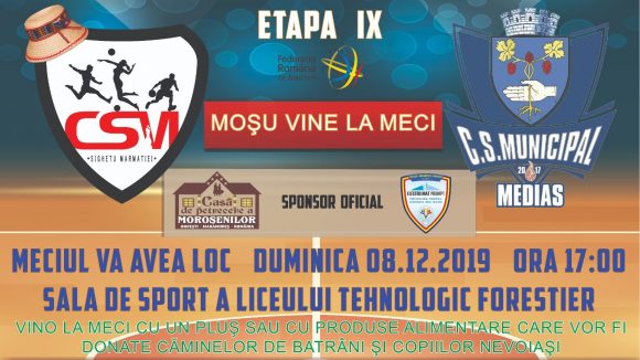 VIDEO | ”Moșul vine la meci”. Acțiunea aparține celor de la Clubul Sportiv Municipal Sighet și se va derula duminică, 8 decembrie