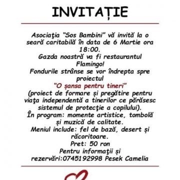 VIDEO | Asociația SOS Bambini vă invită la o seară caritabilă