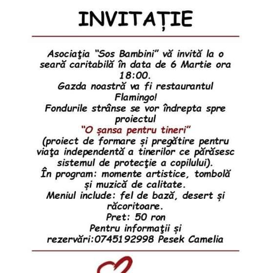 VIDEO | Asociația SOS Bambini vă invită la o seară caritabilă