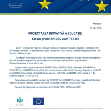 VIDEO | Liceul Tehnologic din Repedea lansează „Proiectarea inovativă a educației – fundația pentru dezvoltarea comunității” VIDEO | Liceul Tehnologic din Repedea lansează „Proiectarea inovativă a educației – fundația pentru dezvoltarea comunității”