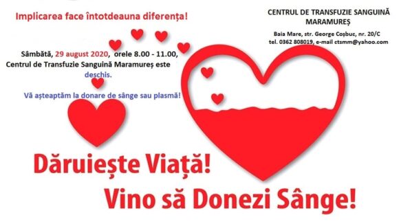 VIDEO | Maramureșenii sunt invitați să doneze sânge. Centrul de Transfuzie Sanguină Maramureș va fi deschis și sâmbătă, 29 august