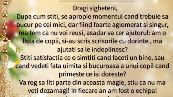 VIDEO | Proiectul ”Scrisoare către Moș Crăciun”, derulat de Asociația ”Suntem Vocea Lor”, a ajuns la cea de-a patra ediție VIDEO | Proiectul ”Scrisoare către Moș Crăciun”, derulat de Asociația ”Suntem Vocea Lor”, a ajuns la cea de-a patra ediție
