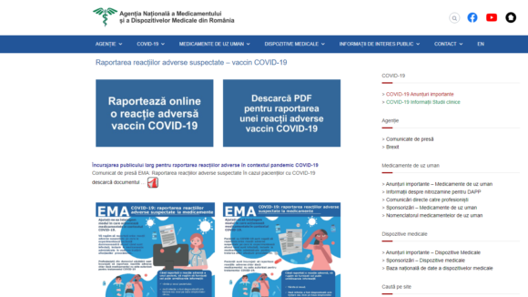 VIDEO | Platforma pentru raportarea reacțiilor adverse suspectate post-imunizare la vaccinurile împotriva COVID-19 este funcțională