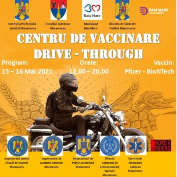 Maramureșenii se pot vaccina fără programare la centrul drive-thru amenajat în parcarea Value Centre din Baia Mare