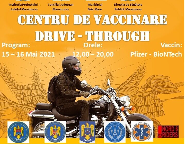 Maramureșenii se pot vaccina fără programare la centrul drive-thru amenajat în parcarea Value Centre din Baia Mare