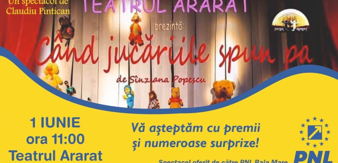 De 1 iunie, PNL Baia Mare și deputatul Călin Bota le oferă un spectacol de teatru și multe surprize copiilor maramureșeni