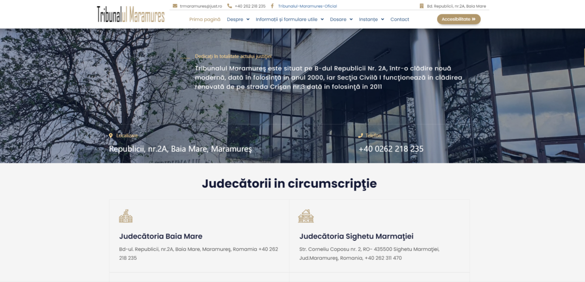 VIDEO | BINE DE ȘTIUT: Tribunalul Maramureş are site