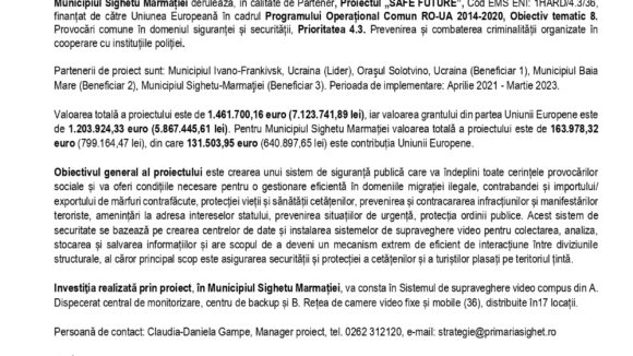 VIDEO | Municipiul Sighetu Marmației a încheiat un nou contract cu finanțare europeană