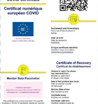 Certificat verde electronic UE în format digital și pe suport de hârtie de la 1 iulie