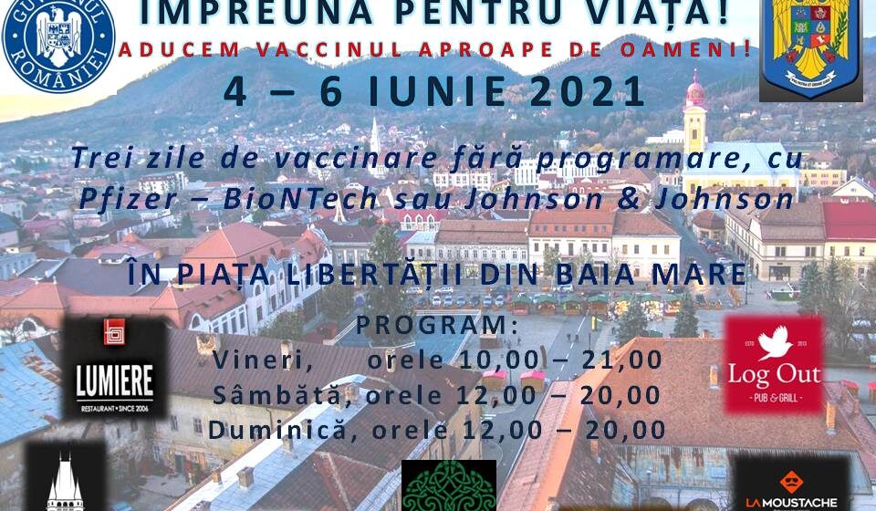 VIDEO | Un nou maraton de vaccinare în Piața Libertății din municipiul Baia Mare
