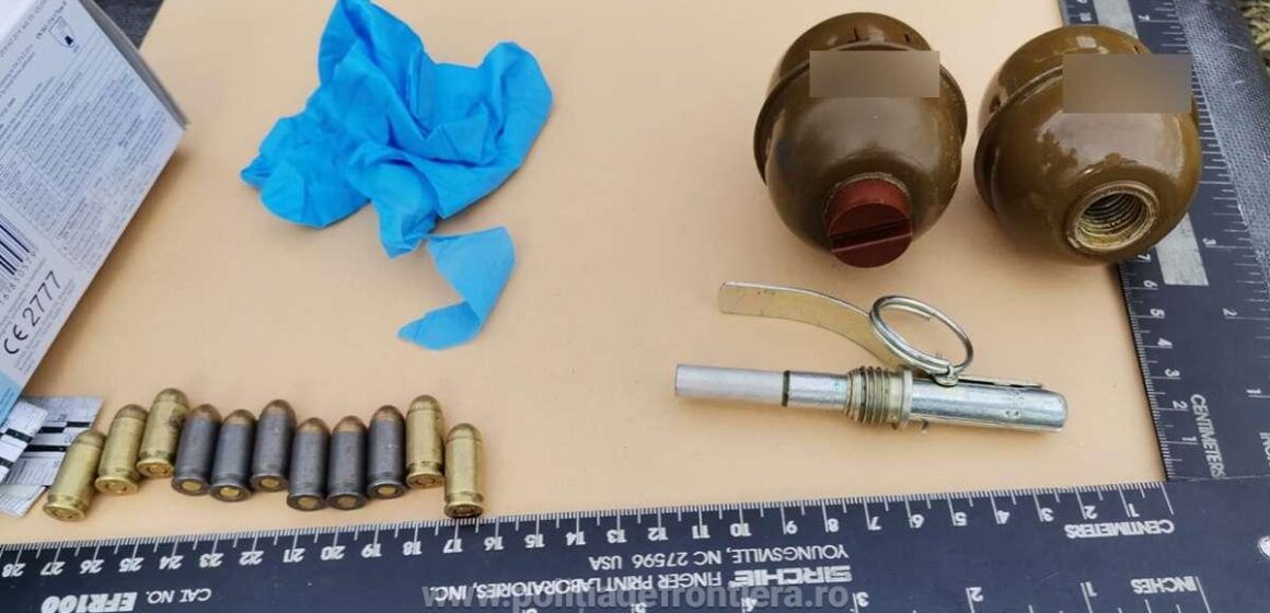 Video | Contrabandist de țigări prins cu două grenade, plus niște cartușe