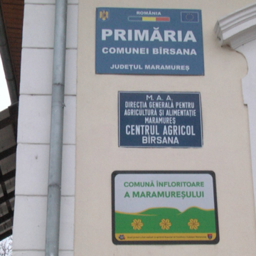 O parte din geamurile Primăriei Bârsana au fost sparte