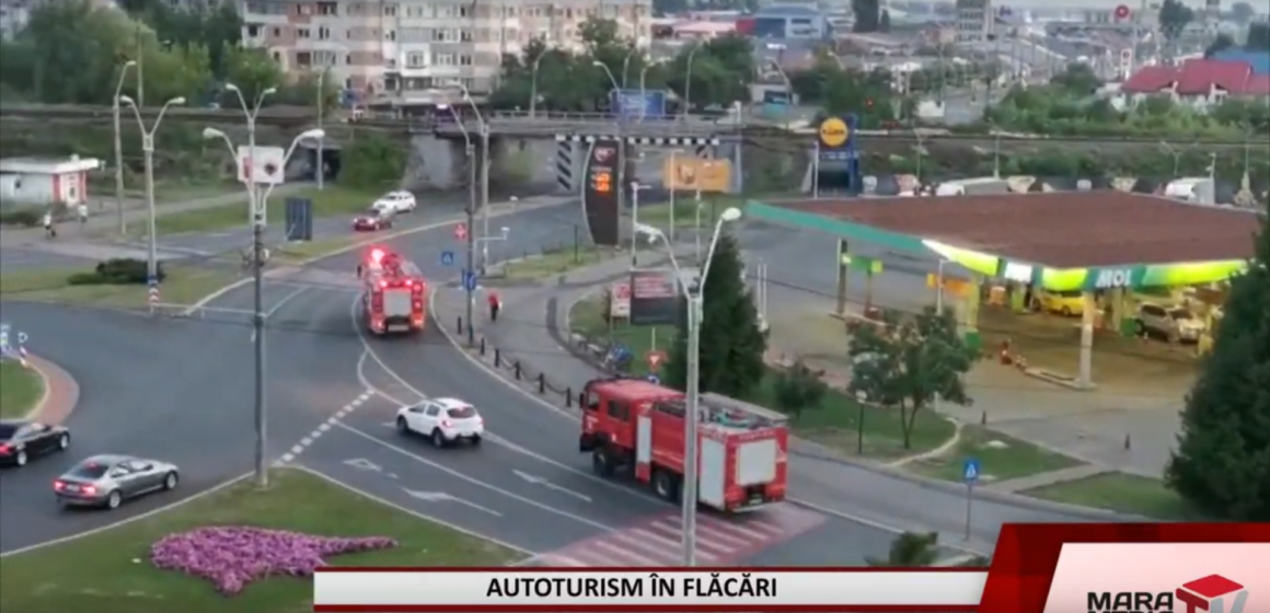 Video | Autoturism în flăcări pe strada Iazului din Baia Mare