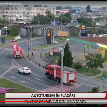 Video | Autoturism în flăcări pe strada Iazului din Baia Mare