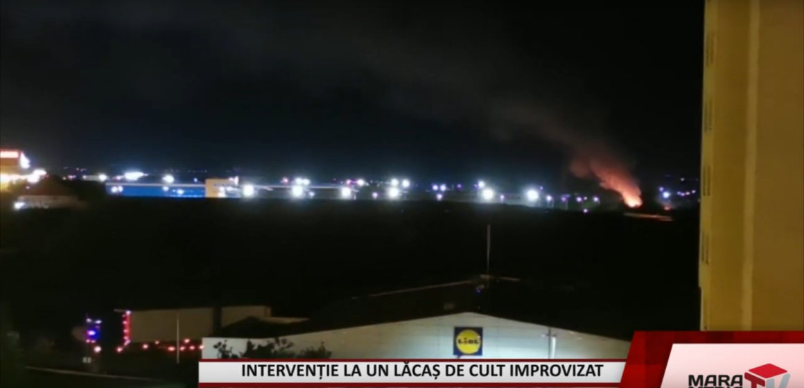 VIDEO | Intervenție la un lăcaș de cult improvizat, incendiu pe strada Iazului din Baia Mare