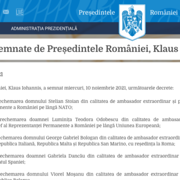 Cinci ambasadori au fost rechemați în țară de Klaus Iohannis Cinci ambasadori au fost rechemați în țară de Klaus Iohannis