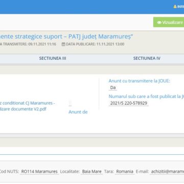 „Planul de amenajare a teritoriului județean”,  relansat în procedură de achiziție publică