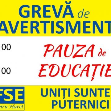 Salariații din învățământ – membri de sindicat Spiru Haret Maramureş – vor intra în grevă de avertisment miercuri, 19 ianuarie 2022 Salariații din învățământ – membri de sindicat Spiru Haret Maramureş – vor intra în grevă de avertisment miercuri, 19 ianuarie 2022