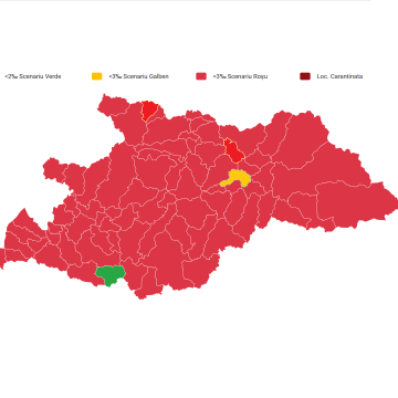 Doar o localitate în zona galbenă și una în zona verde, restul județului Maramureș în zona roșie Doar o localitate în zona galbenă și una în zona verde, restul județului Maramureș în zona roșie