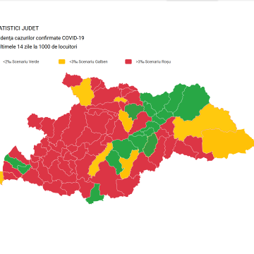 Rata de incidență a scăzut în Maramureș la 7,07 la 1000 de locuitori, 17 localități în zona verde