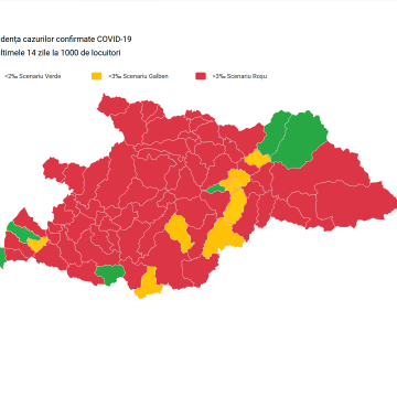 Rata de incidență a scăzut în Maramureș la 12,8 la 1000 de locuitori, 178 cazuri noi de îmbolnăvire