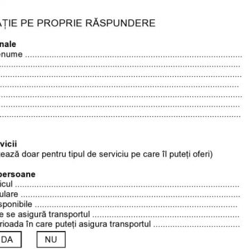 Toți cei care doresc să ofere ajutor refugiaților ucraineni sunt rugați să completeze o declarație pe proprie răspundere privind serviciile oferite