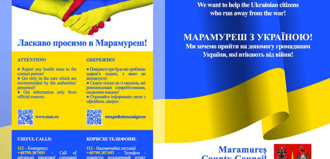 Consiliul Județean Maramureș pune la dispoziția cetățenilor ucraineni un pliant cu informații utile Consiliul Județean Maramureș pune la dispoziția cetățenilor ucraineni un pliant cu informații utile