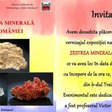 Invitație la vernisajul expoziției itinerante ”Zestrea Minerală a României”