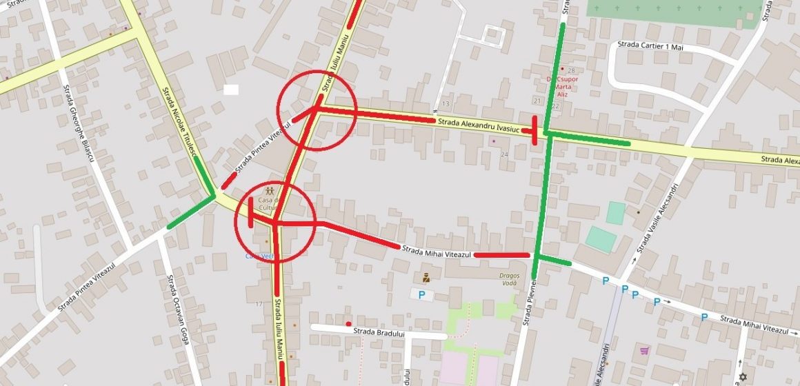 Trafic rutier închis în zona străzii Iuliu Maniu din Sighetu Marmației