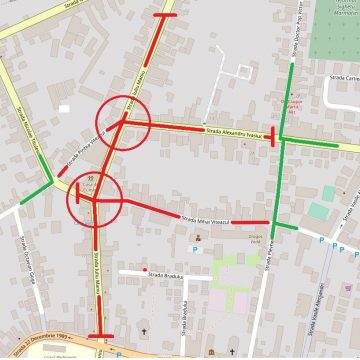 Trafic rutier închis în zona străzii Iuliu Maniu din Sighetu Marmației
