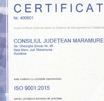 Continuitate în calitate ISO 9001:2015, la Consiliul Județean Maramureș