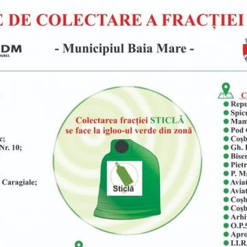ADI Deșeuri: Lista punctelor în care sunt amplasate igloo-uri pentru deșeuri din sticlă în Baia Mare ADI Deșeuri: Lista punctelor în care sunt amplasate igloo-uri pentru deșeuri din sticlă în Baia Mare