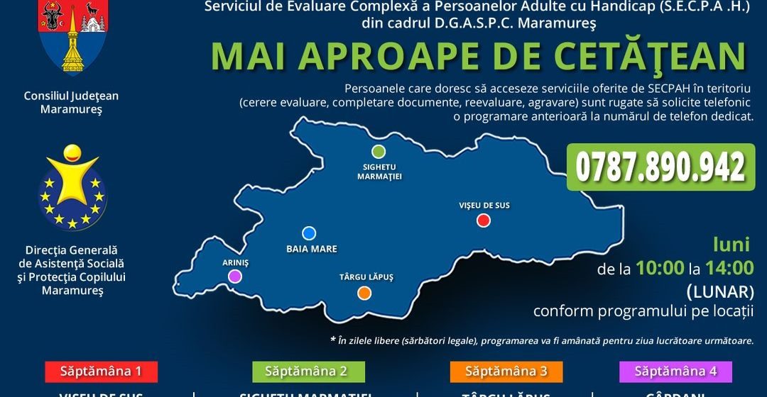 Mai aproape de cetățean: Programul Serviciului de Evaluare Complexă a Persoanelor Adulte cu Handicap în teritoriu, în luna octombrie 2022 Mai aproape de cetățean: Programul Serviciului de Evaluare Complexă a Persoanelor Adulte cu Handicap în teritoriu, în luna octombrie 2022